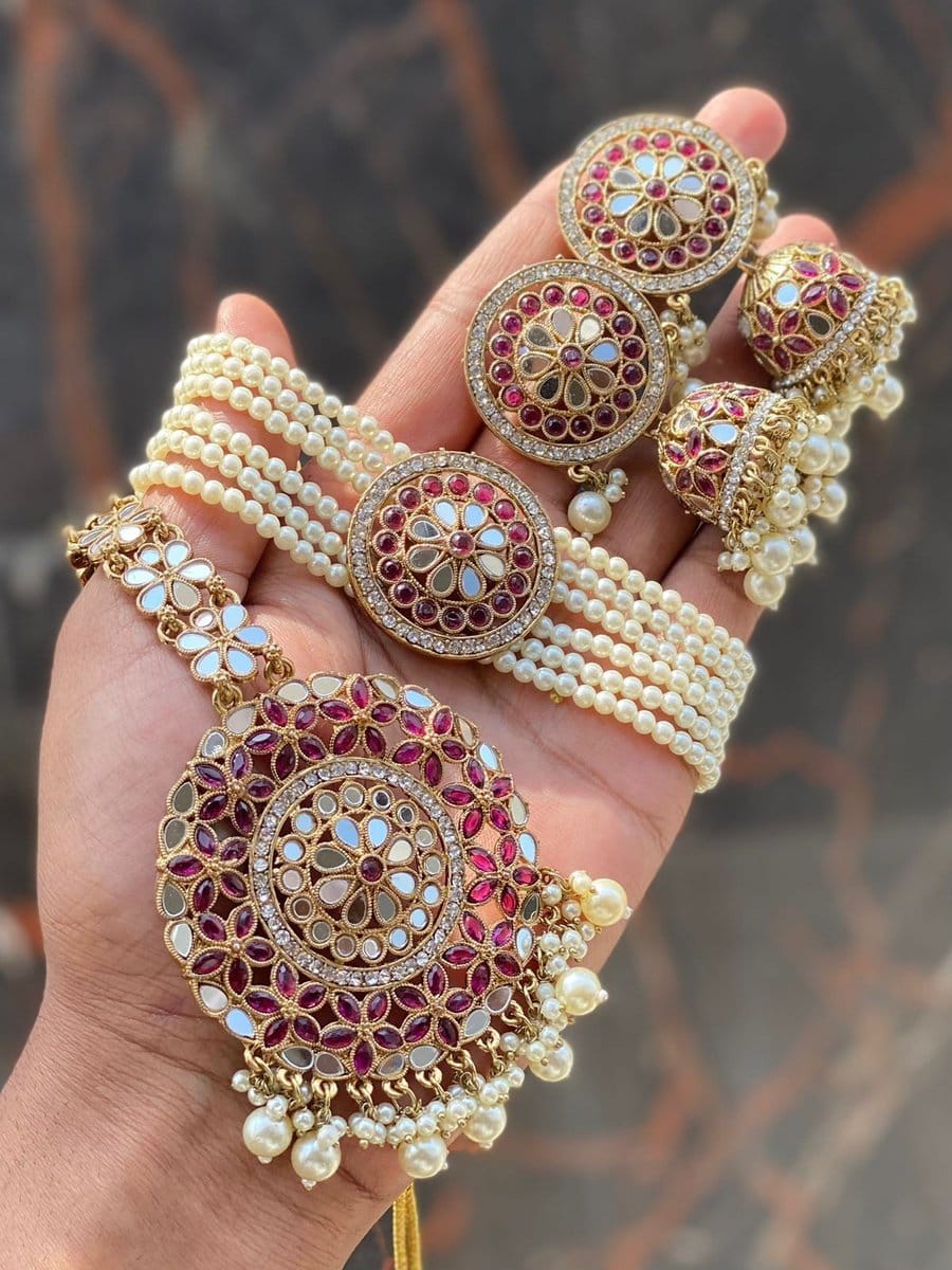 Sheesha kundan combo - Aganya kreation