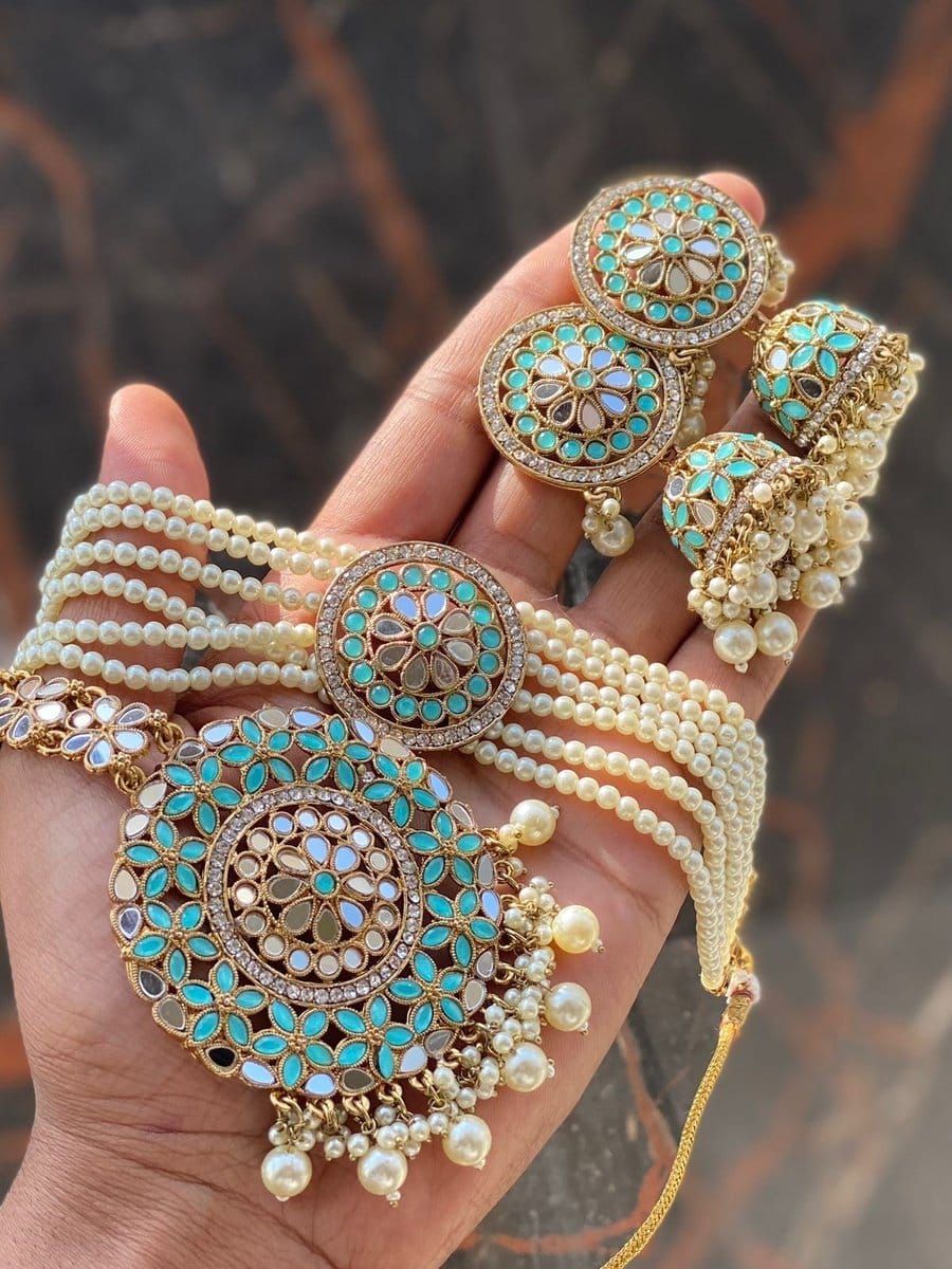 Sheesha kundan combo - Aganya kreation