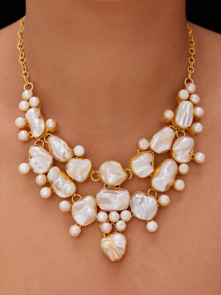 Parthivi Real Pearl Set - Elegant Handcrafted Jewelry