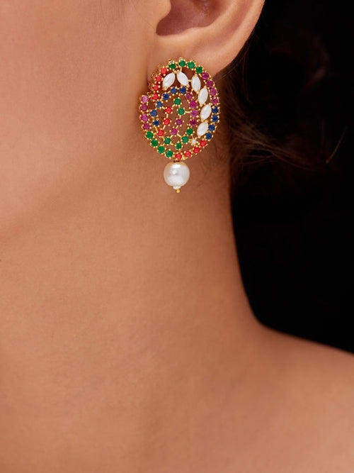 Bhagya Real Pearl Set - Exquisite Ethnic Jewelry