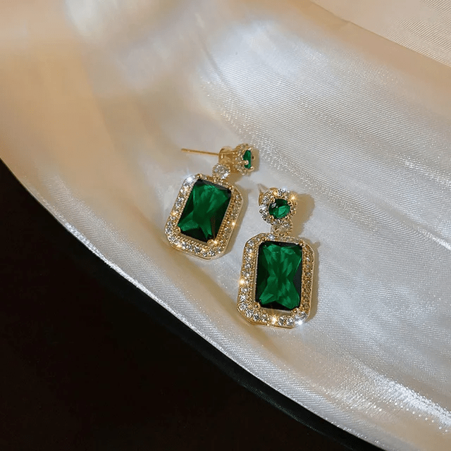 JS-9-GREEN-18k Gold Plated Stainless Steel Tarnish Free Waterproof Female Jewellery