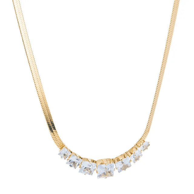 JS-17 – WHITE – 18k Gold Plated Stainless Steel Tarnish Free Waterproof Female Jewellery