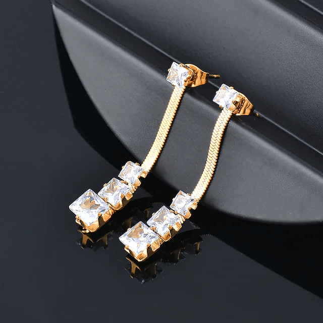 JS-17 – WHITE – 18k Gold Plated Stainless Steel Tarnish Free Waterproof Female Jewellery
