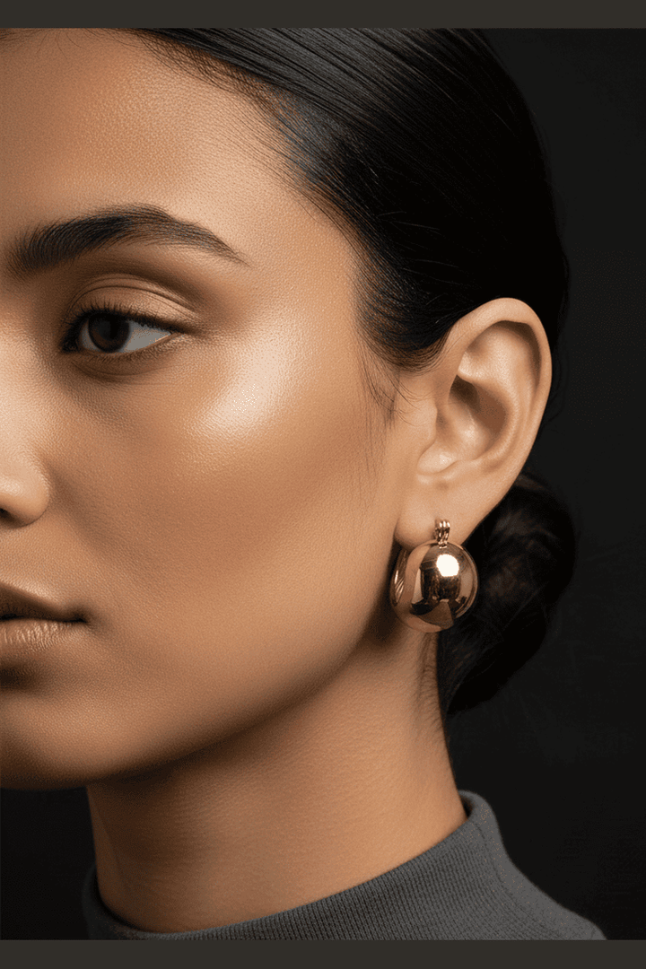 ES-243-18k Gold Plated Stainless Steel Tarnish Free Waterproof Female Jewellery