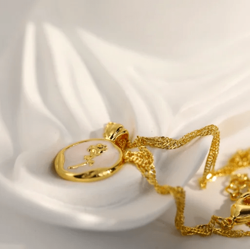 C-208-18k Gold Plated Stainless Steel Tarnish Free Waterproof Female Jewellery