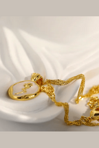 C-208-18k Gold Plated Stainless Steel Tarnish Free Waterproof Female Jewellery