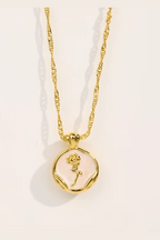 C-208-18k Gold Plated Stainless Steel Tarnish Free Waterproof Female Jewellery