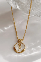 C-208-18k Gold Plated Stainless Steel Tarnish Free Waterproof Female Jewellery