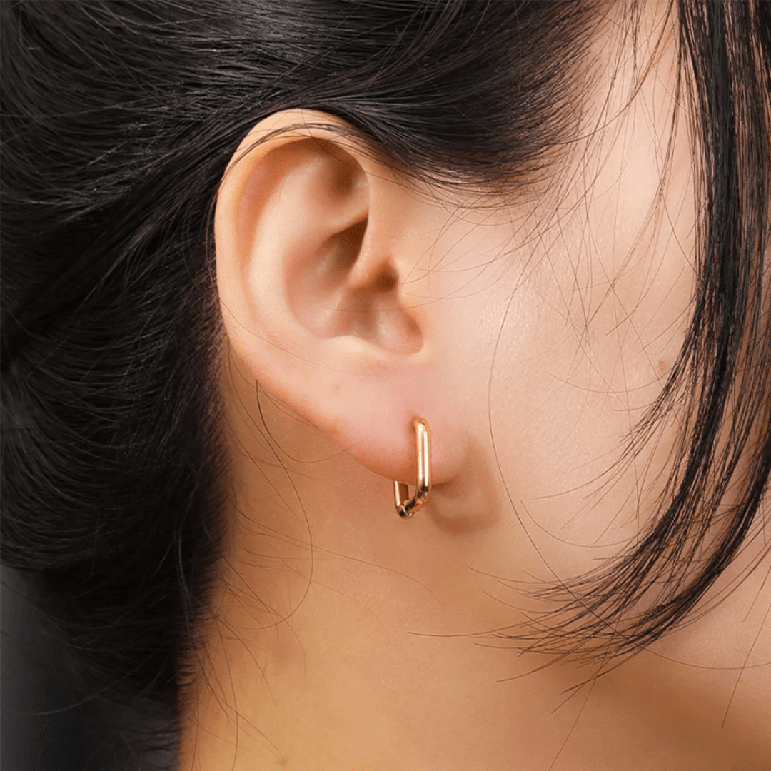 ES-278-18k Gold Plated Stainless Steel Tarnish Free Waterproof Female Earrings