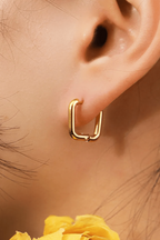 ES-278-18k Gold Plated Stainless Steel Tarnish Free Waterproof Female Earrings