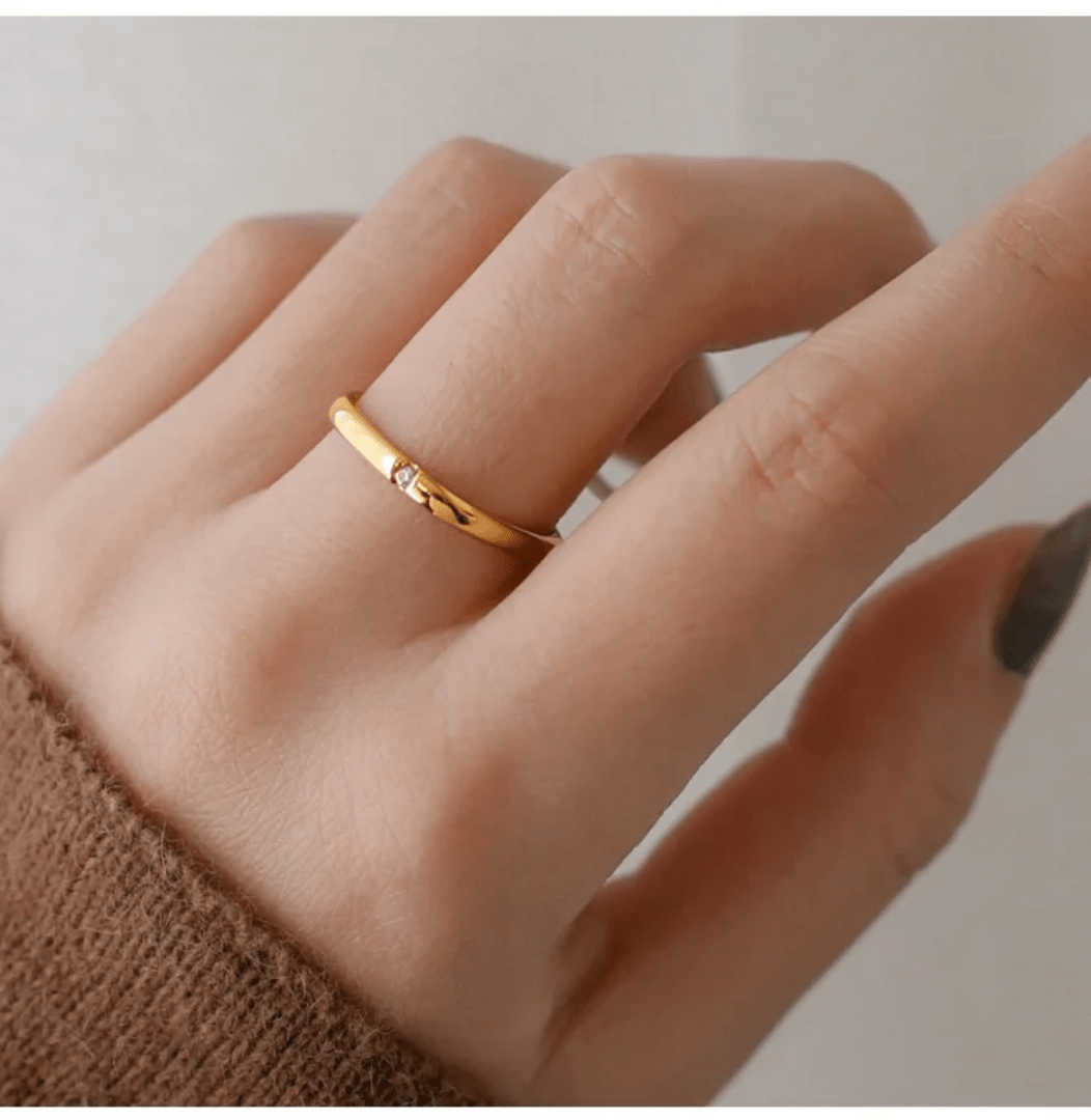 R-133 SIZE-6,8 AVAILABLE 18k Gold Plated Stainless Steel Tarnish Free Waterproof Female Jewellery