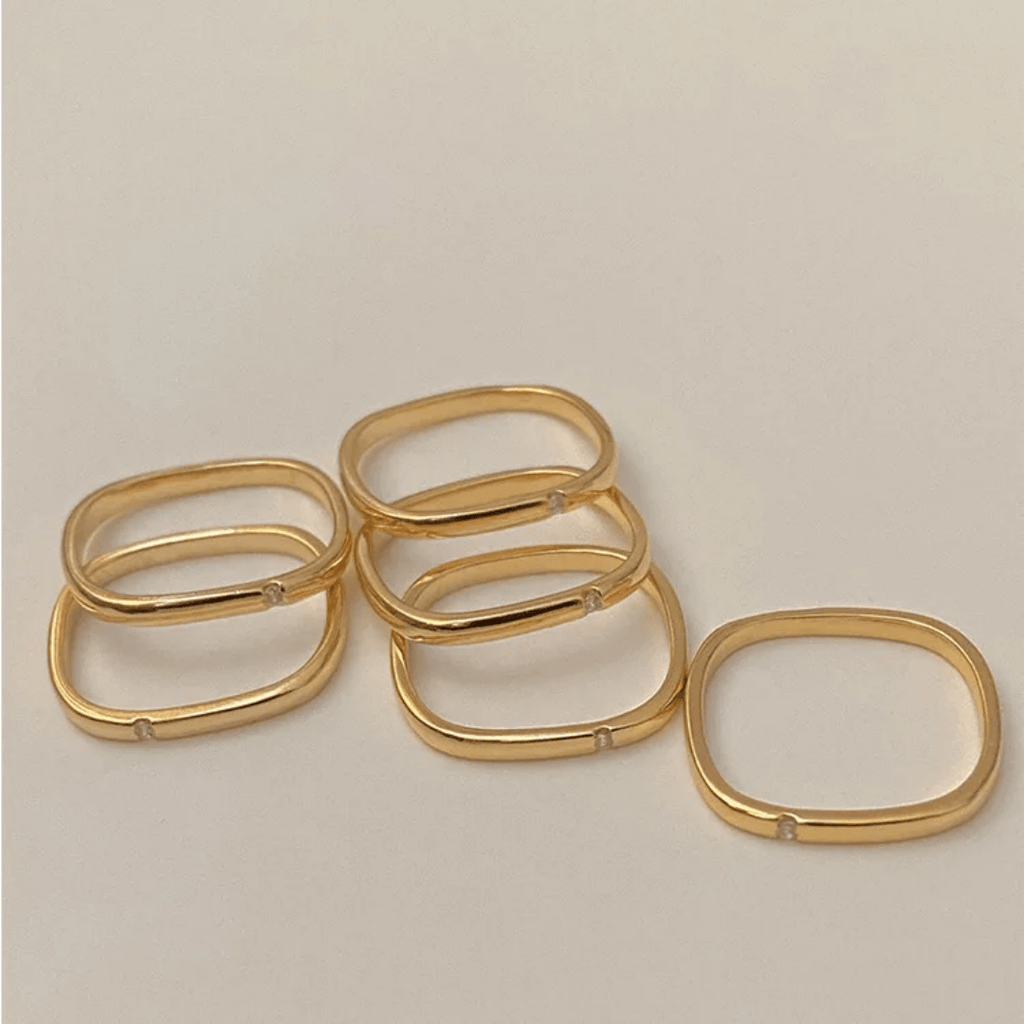 R-133 SIZE-6,8 AVAILABLE 18k Gold Plated Stainless Steel Tarnish Free Waterproof Female Jewellery