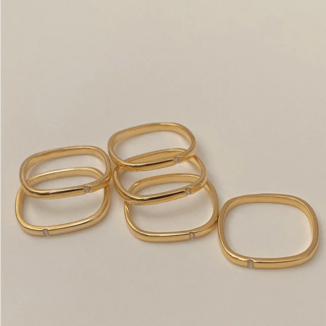 R-133 SIZE-6,8 AVAILABLE 18k Gold Plated Stainless Steel Tarnish Free Waterproof Female Jewellery
