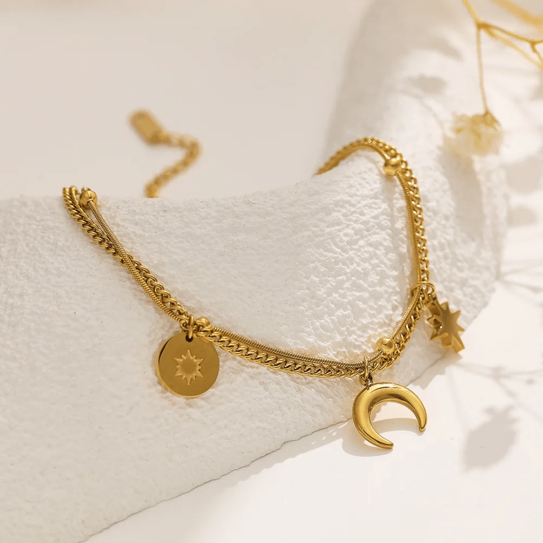 B-80 – 18k Gold Plated Stainless Steel Tarnish Free Waterproof Female Jewellery