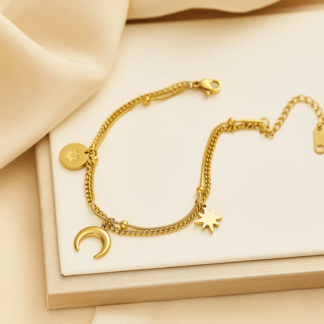 B-80 – 18k Gold Plated Stainless Steel Tarnish Free Waterproof Female Jewellery