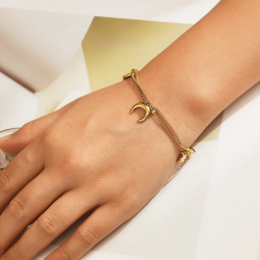 B-80 – 18k Gold Plated Stainless Steel Tarnish Free Waterproof Female Jewellery