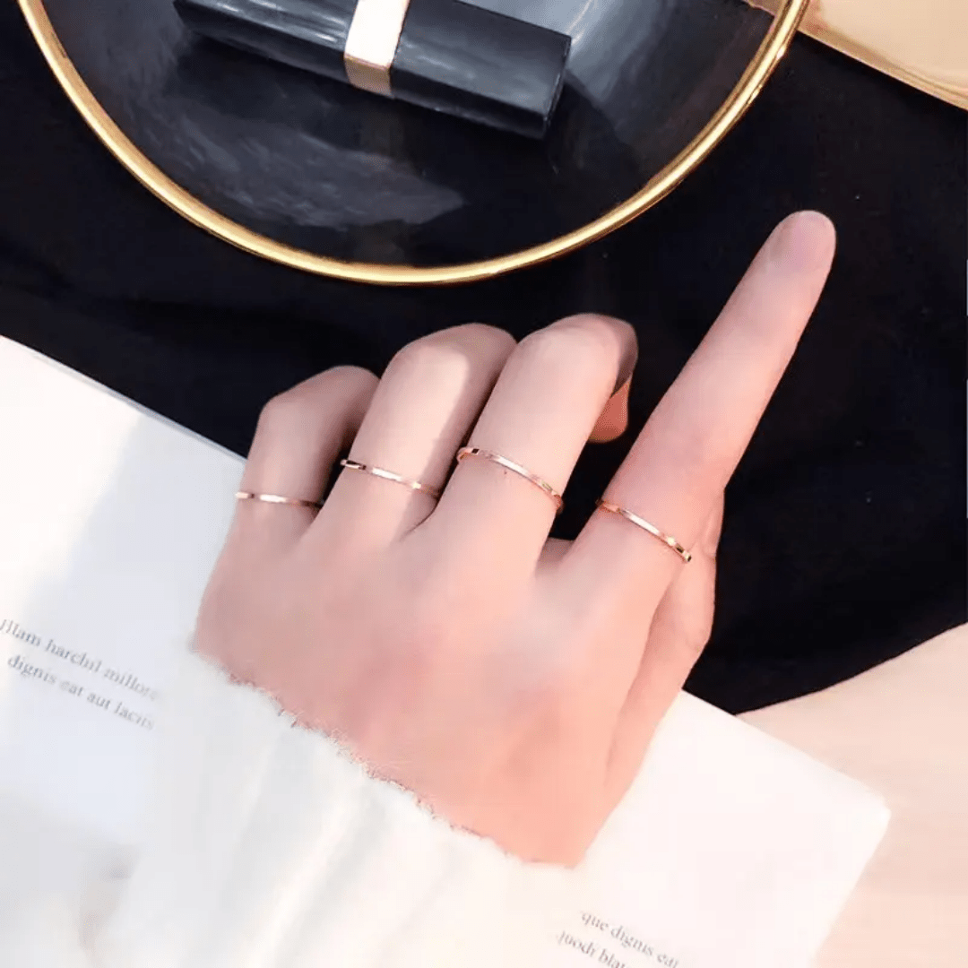 R-135 SIZE-6,7,8 AVAILABLE 18k Gold Plated Stainless Steel Tarnish Free Waterproof Female Jewellery