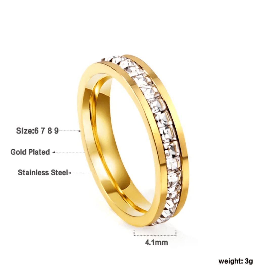 R-137 SIZE- 8 AVAILABLE 18k Gold Plated Stainless Steel Tarnish Free Waterproof Female Jewellery