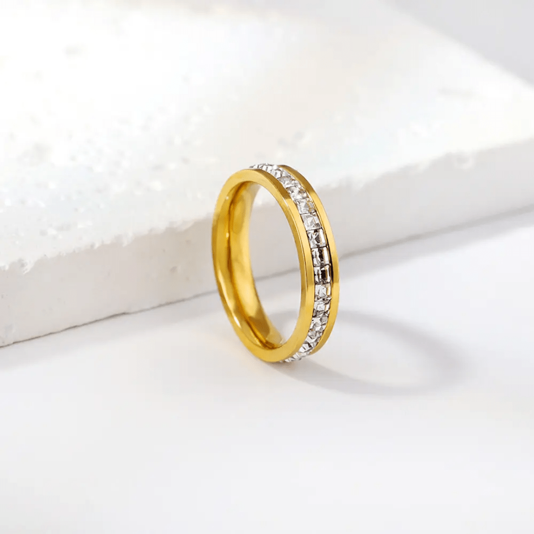 R-137 SIZE- 8 AVAILABLE 18k Gold Plated Stainless Steel Tarnish Free Waterproof Female Jewellery