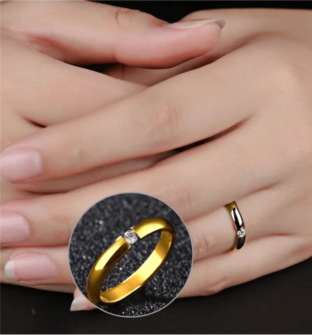 R-138 SIZE-7 AVAILABLE 18k Gold Plated Stainless Steel Tarnish Free Waterproof Female Jewellery