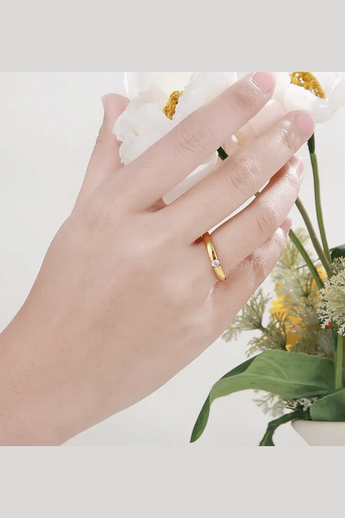 R-138 SIZE-7 AVAILABLE 18k Gold Plated Stainless Steel Tarnish Free Waterproof Female Jewellery