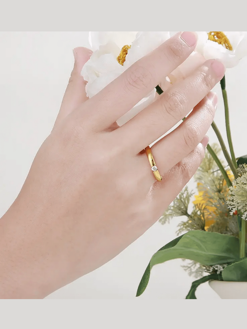 R-138 SIZE-7 AVAILABLE 18k Gold Plated Stainless Steel Tarnish Free Waterproof Female Jewellery