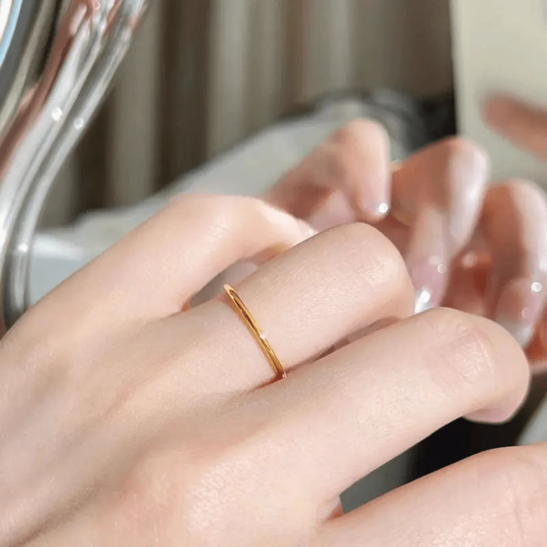 R-140 SIZE-6,7,8 AVAILABLE 18k Gold Plated Stainless Steel Tarnish Free Waterproof Female Jewellery