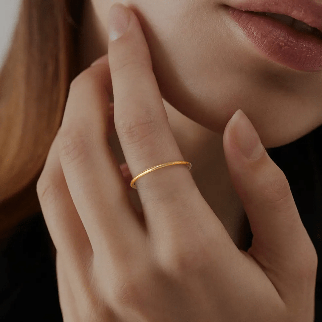 R-140 SIZE-6,7,8 AVAILABLE 18k Gold Plated Stainless Steel Tarnish Free Waterproof Female Jewellery