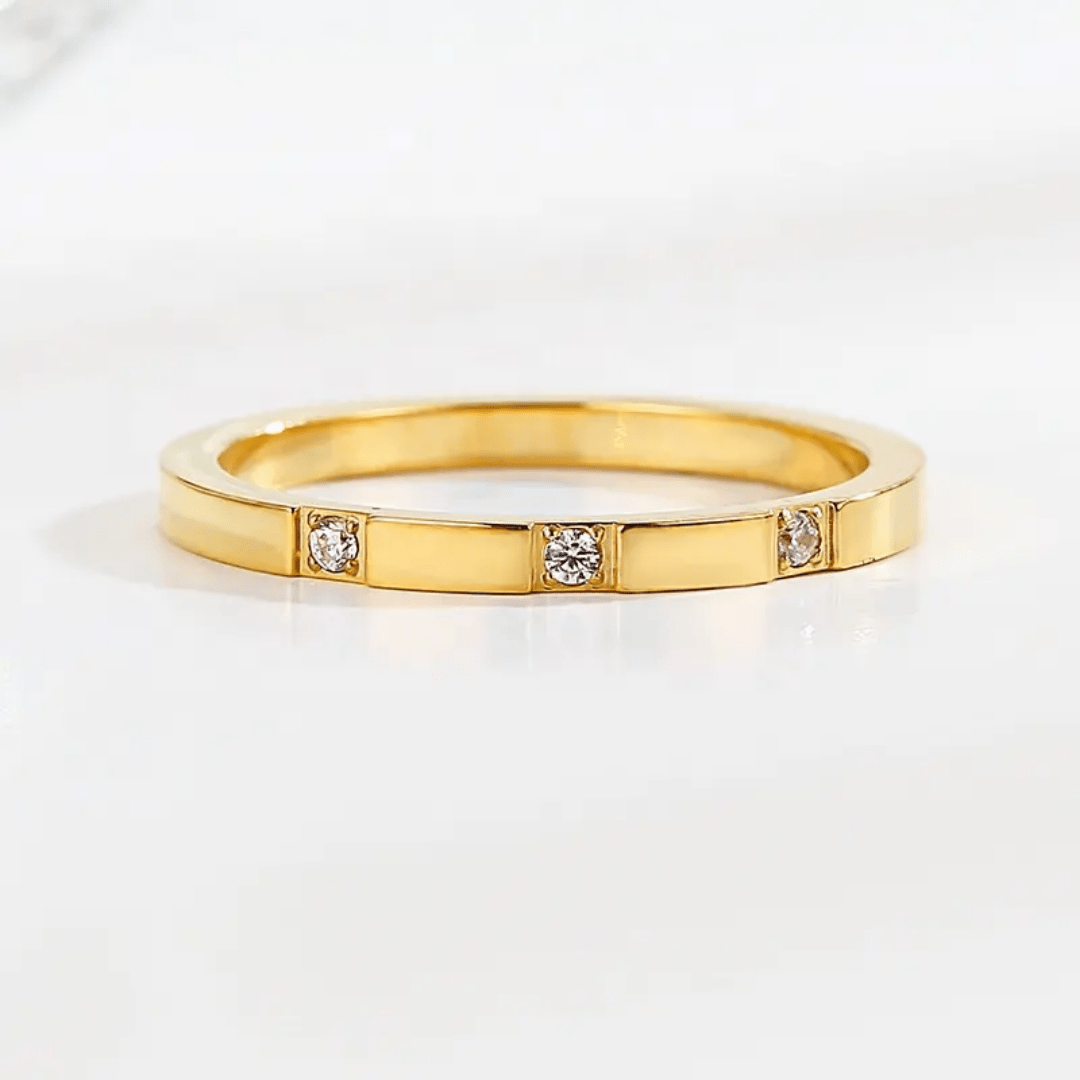 R-141 SIZE-6,7,8 AVAILABLE 18k Gold Plated Stainless Steel Tarnish Free Waterproof Female Jewellery