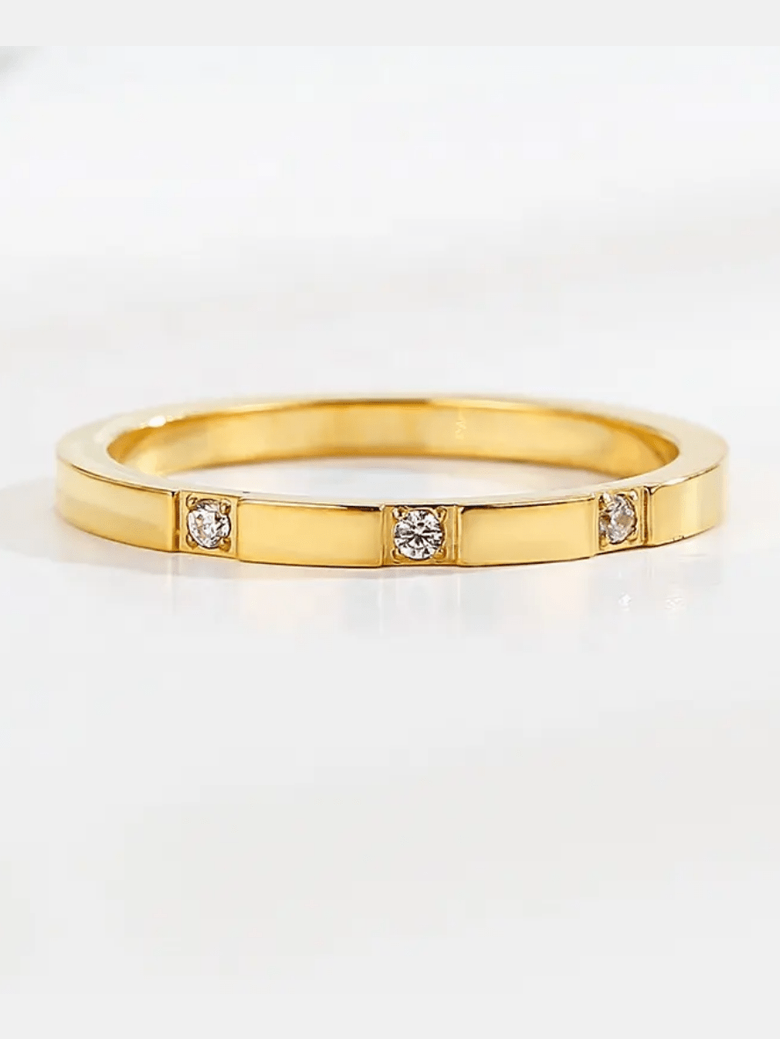 R-141 SIZE-6,7,8 AVAILABLE 18k Gold Plated Stainless Steel Tarnish Free Waterproof Female Jewellery