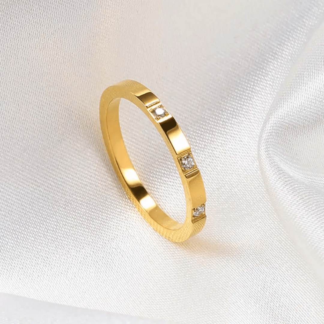 R-141 SIZE-6,7,8 AVAILABLE 18k Gold Plated Stainless Steel Tarnish Free Waterproof Female Jewellery