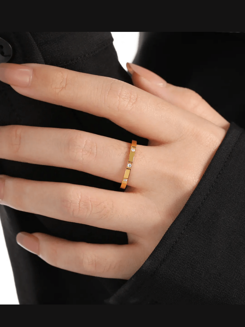 R-141 SIZE-6,7,8 AVAILABLE 18k Gold Plated Stainless Steel Tarnish Free Waterproof Female Jewellery