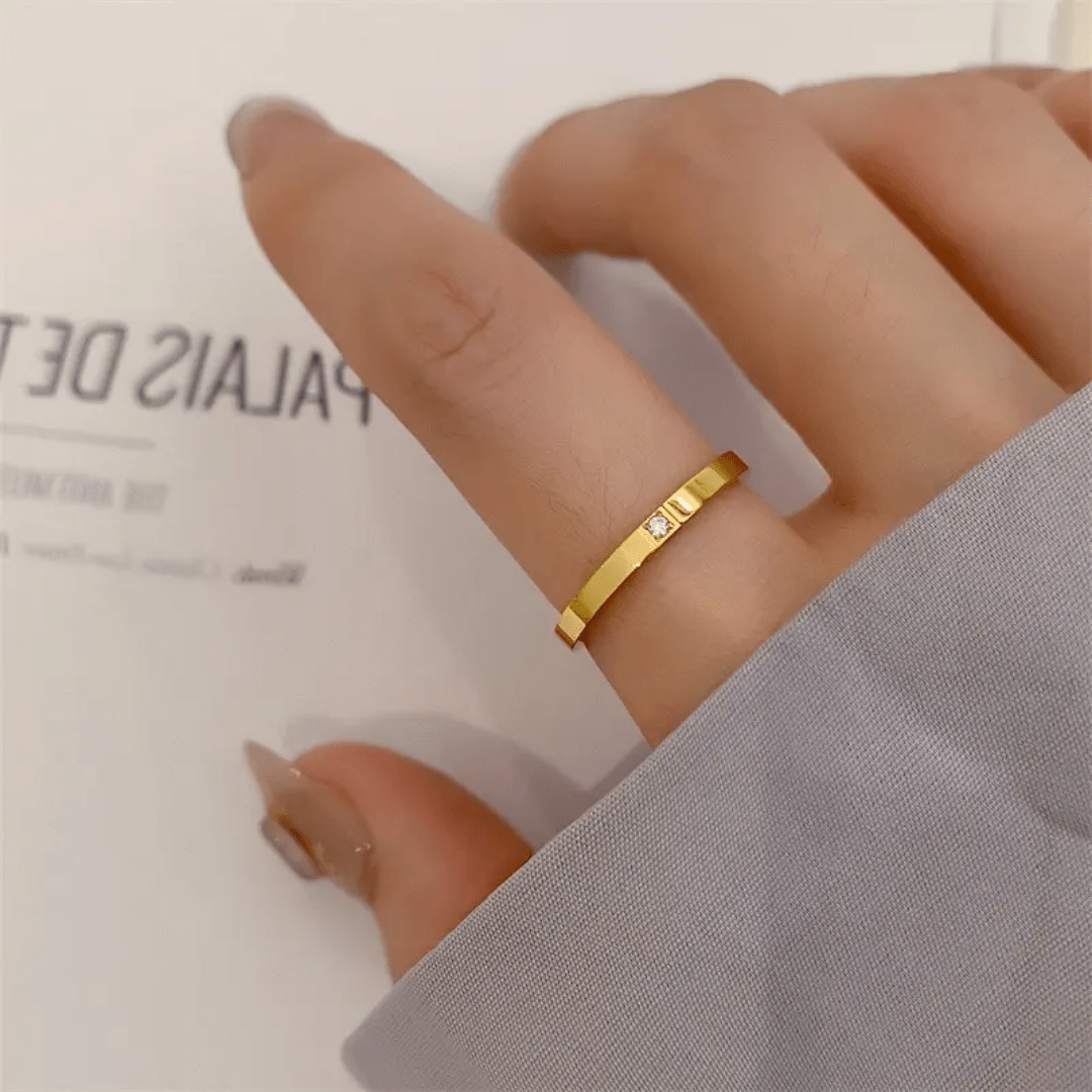 R-139 SIZE-6,7,8 AVAILABLE 18k Gold Plated Stainless Steel Tarnish Free Waterproof Female Jewellery Like