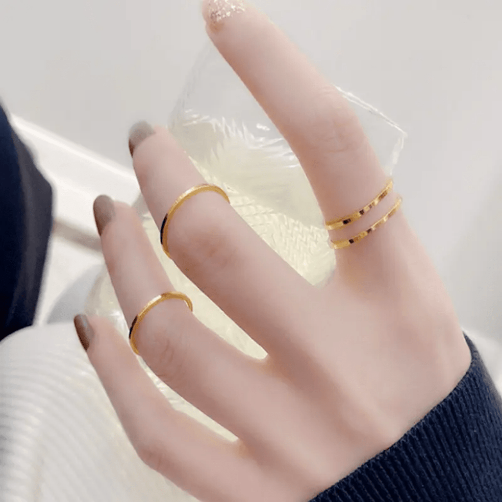 R-135 SIZE-6,7,8 AVAILABLE 18k Gold Plated Stainless Steel Tarnish Free Waterproof Female Jewellery