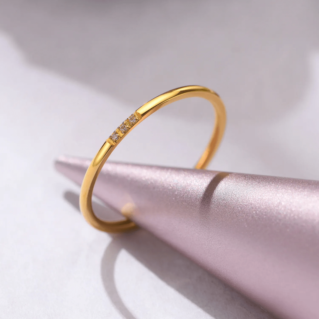 R-146 SIZE- 8 AVAILABLE 18k Gold Plated Stainless Steel Tarnish Free Waterproof Female Jewellery Copy