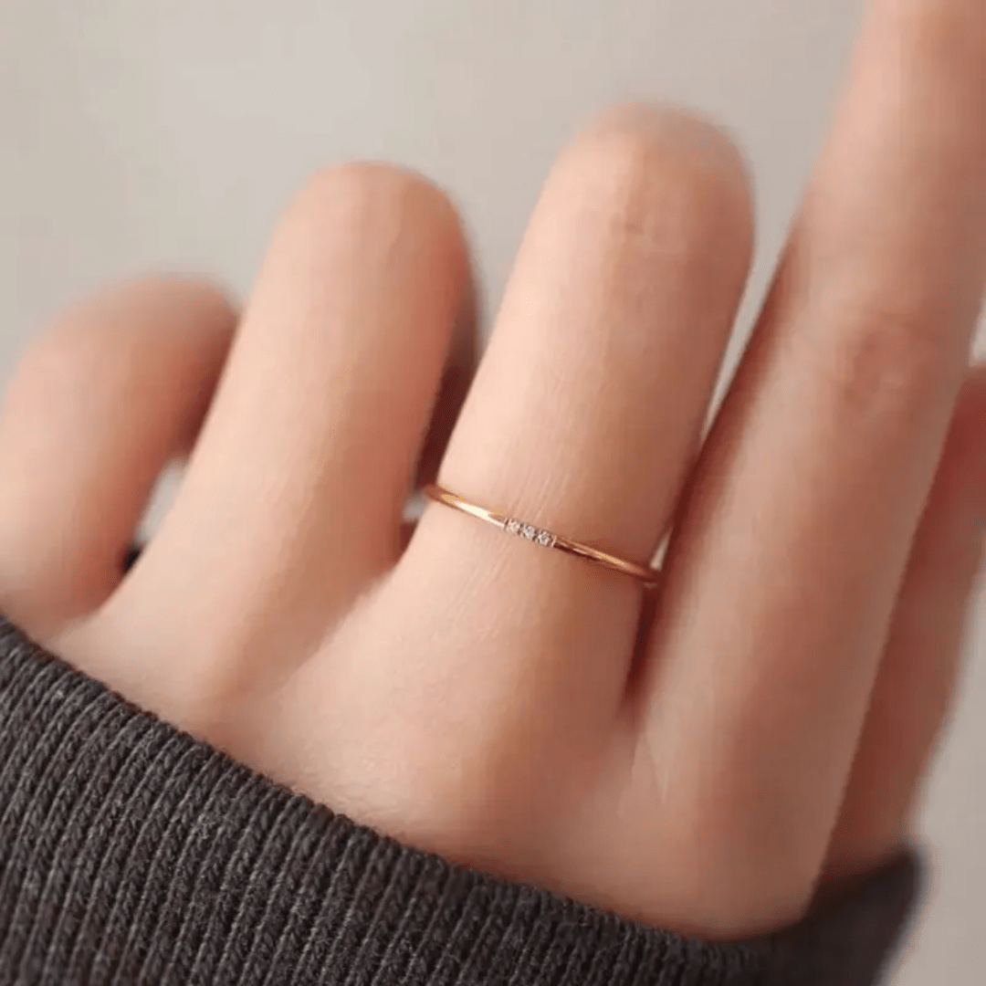 R-146 SIZE- 8 AVAILABLE 18k Gold Plated Stainless Steel Tarnish Free Waterproof Female Jewellery Copy