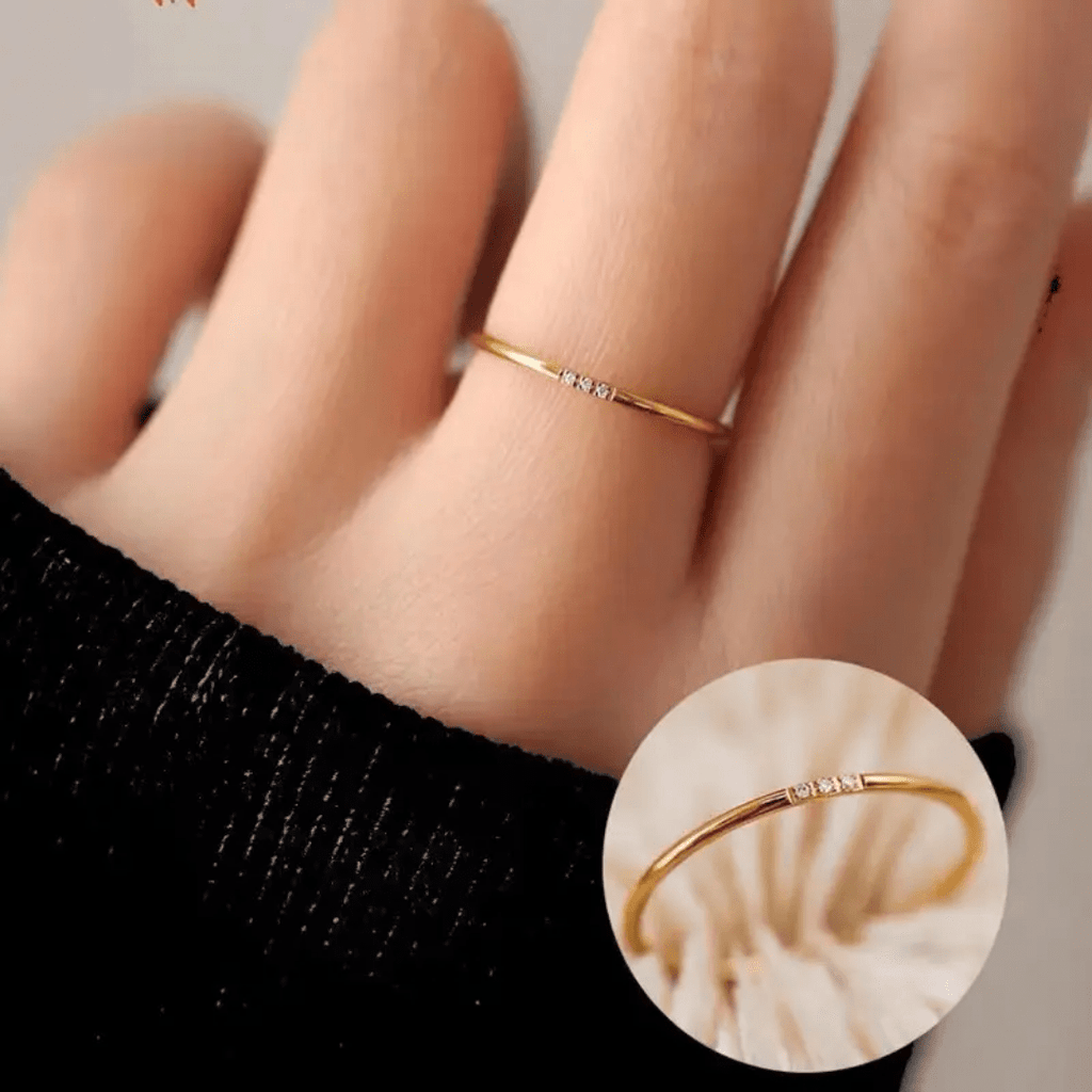 R-146 SIZE- 8 AVAILABLE 18k Gold Plated Stainless Steel Tarnish Free Waterproof Female Jewellery Copy