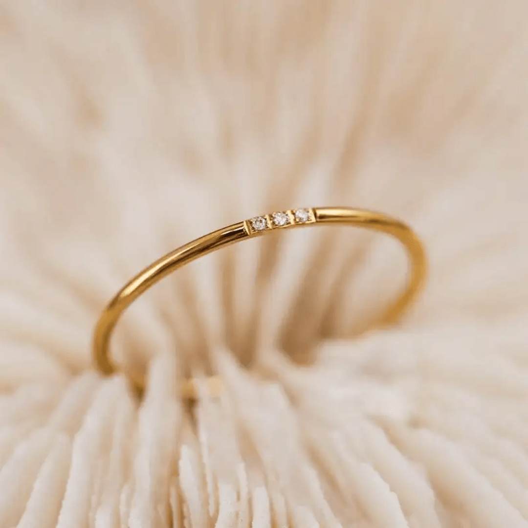 R-146 SIZE- 8 AVAILABLE 18k Gold Plated Stainless Steel Tarnish Free Waterproof Female Jewellery Copy