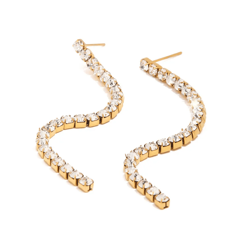 ES-312-18k Gold Plated Stainless Steel Tarnish Free Waterproof Female Earrings