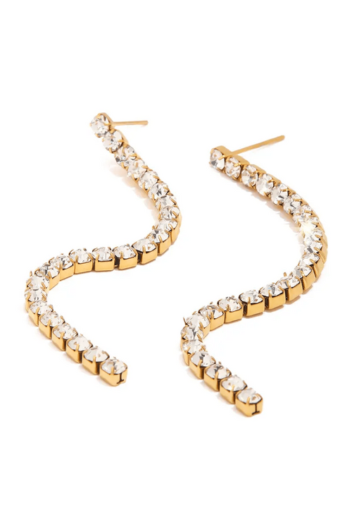 ES-312-18k Gold Plated Stainless Steel Tarnish Free Waterproof Female Earrings