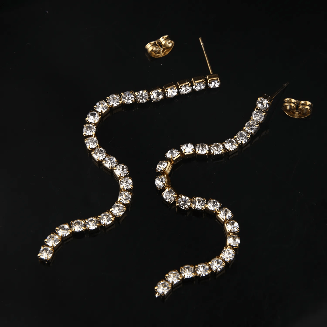 ES-312-18k Gold Plated Stainless Steel Tarnish Free Waterproof Female Earrings