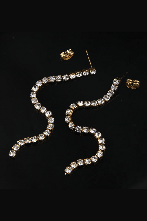 ES-312-18k Gold Plated Stainless Steel Tarnish Free Waterproof Female Earrings