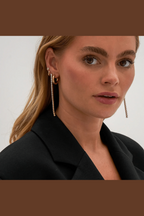 ES-312-18k Gold Plated Stainless Steel Tarnish Free Waterproof Female Earrings