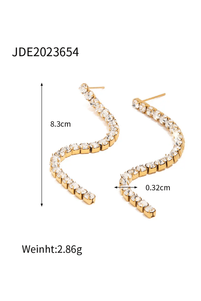 ES-312-18k Gold Plated Stainless Steel Tarnish Free Waterproof Female Earrings