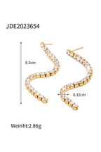 ES-312-18k Gold Plated Stainless Steel Tarnish Free Waterproof Female Earrings