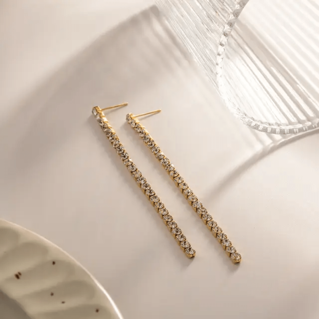 ES-312-18k Gold Plated Stainless Steel Tarnish Free Waterproof Female Earrings