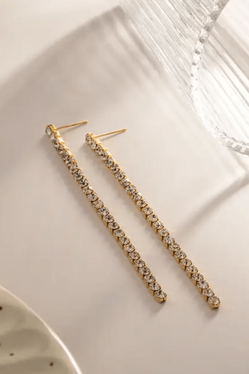 ES-312-18k Gold Plated Stainless Steel Tarnish Free Waterproof Female Earrings