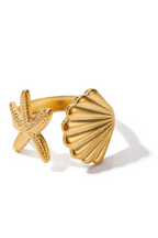Shell 18k Gold Plated ring