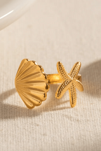 Shell 18k Gold Plated ring
