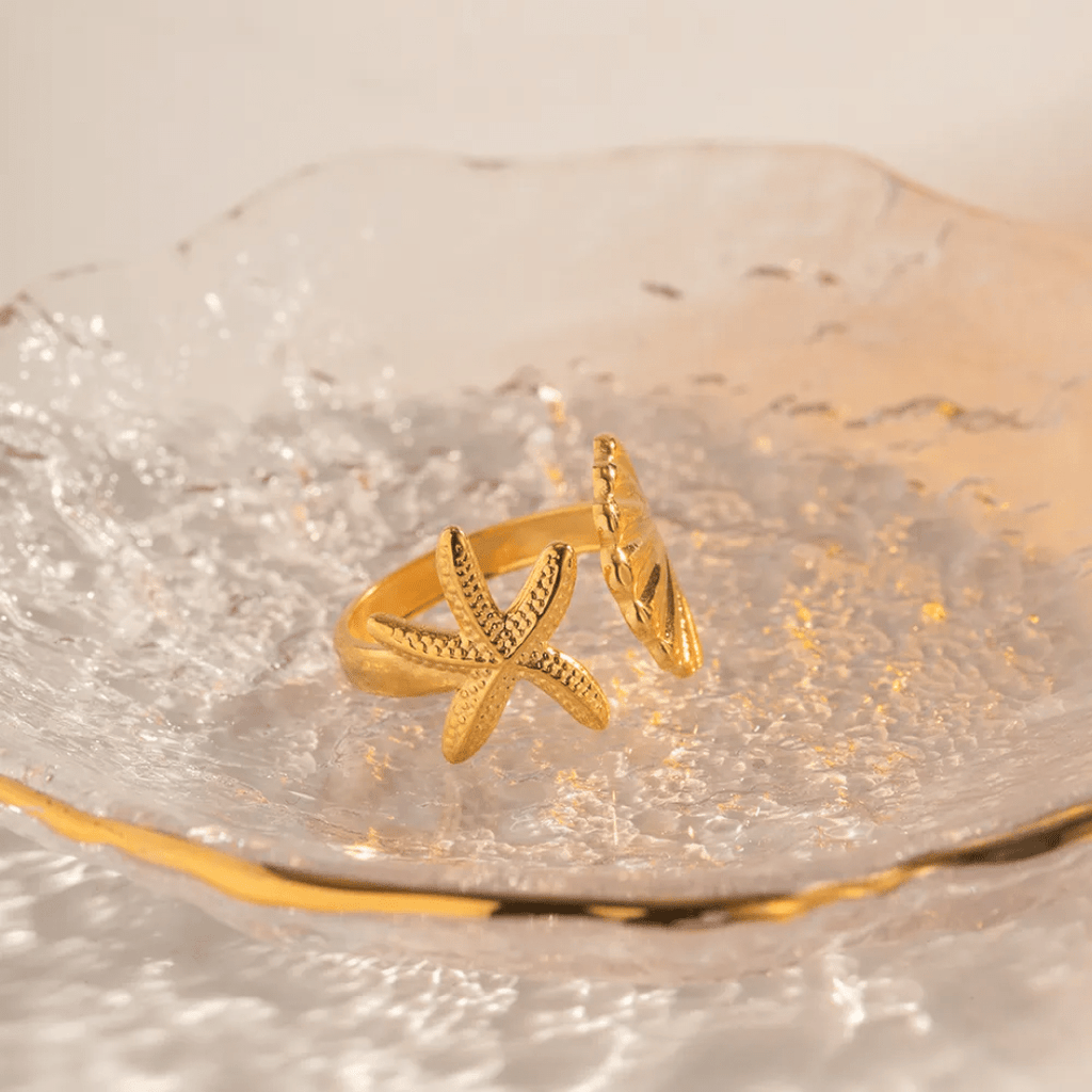 Shell 18k Gold Plated ring